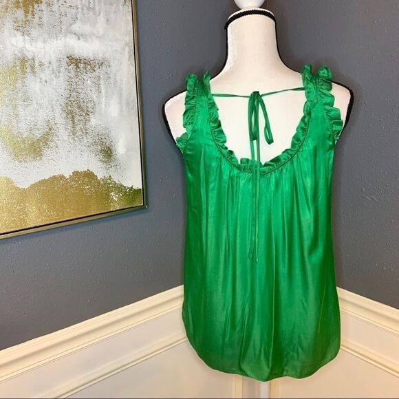Rebecca Taylor Silk Ruffle tie back tank blouse - Picture 3 of 7